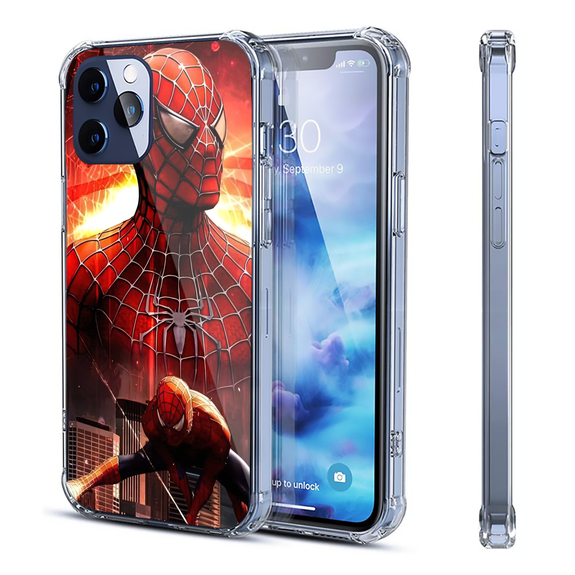 （画像用） Spider Man スパイダーマン 【iPhone 12シリーズ対応】透明スマホケース（クリアソフトケース）